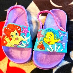 Disney Princess Ariel Slip-on Slide Sandals Girls Size 9/10